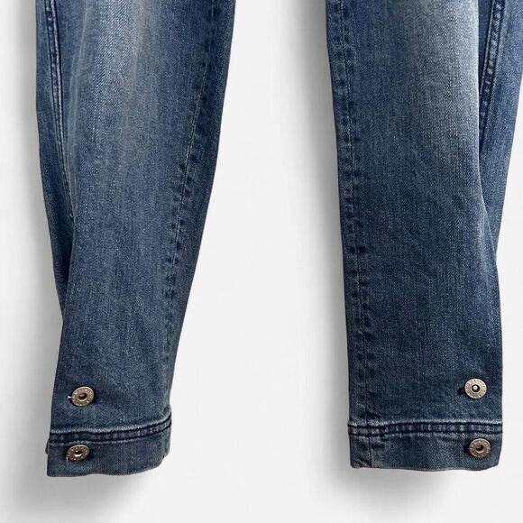 Something Navy boho slouchy June Tie Waist Denim Jeans Paperbag Jeans - Picture 4 of 7